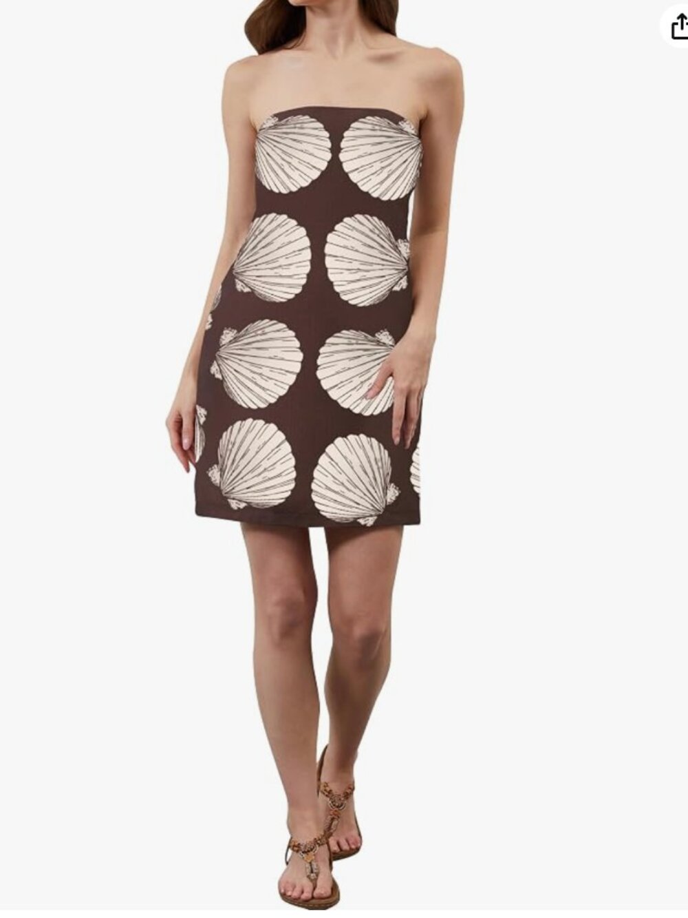 Summer Sleeveless Print Tube Dress